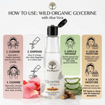 Wild Organic New Glycerine with Aloe Vera & Licorice Extract, Rose Fragrance-100ml