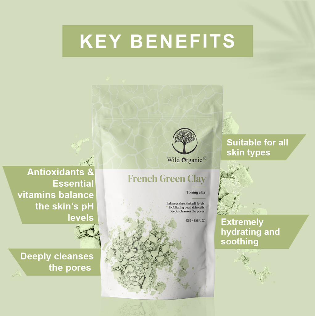 French Green Clay Powder Toning Clay 100gm ind