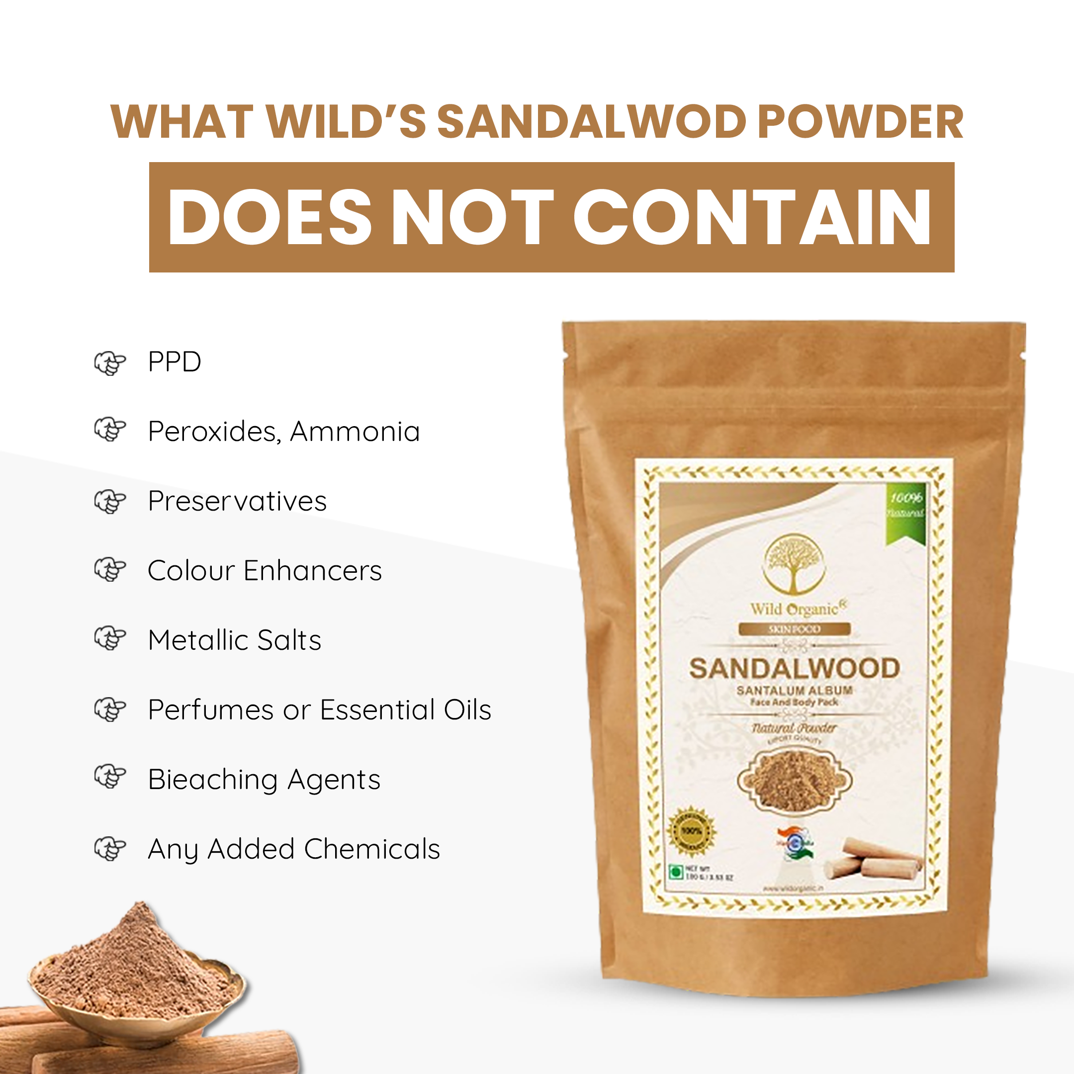 100% Natural & Pure Sandalwood Powder For Skin Online (100gm) and ...
