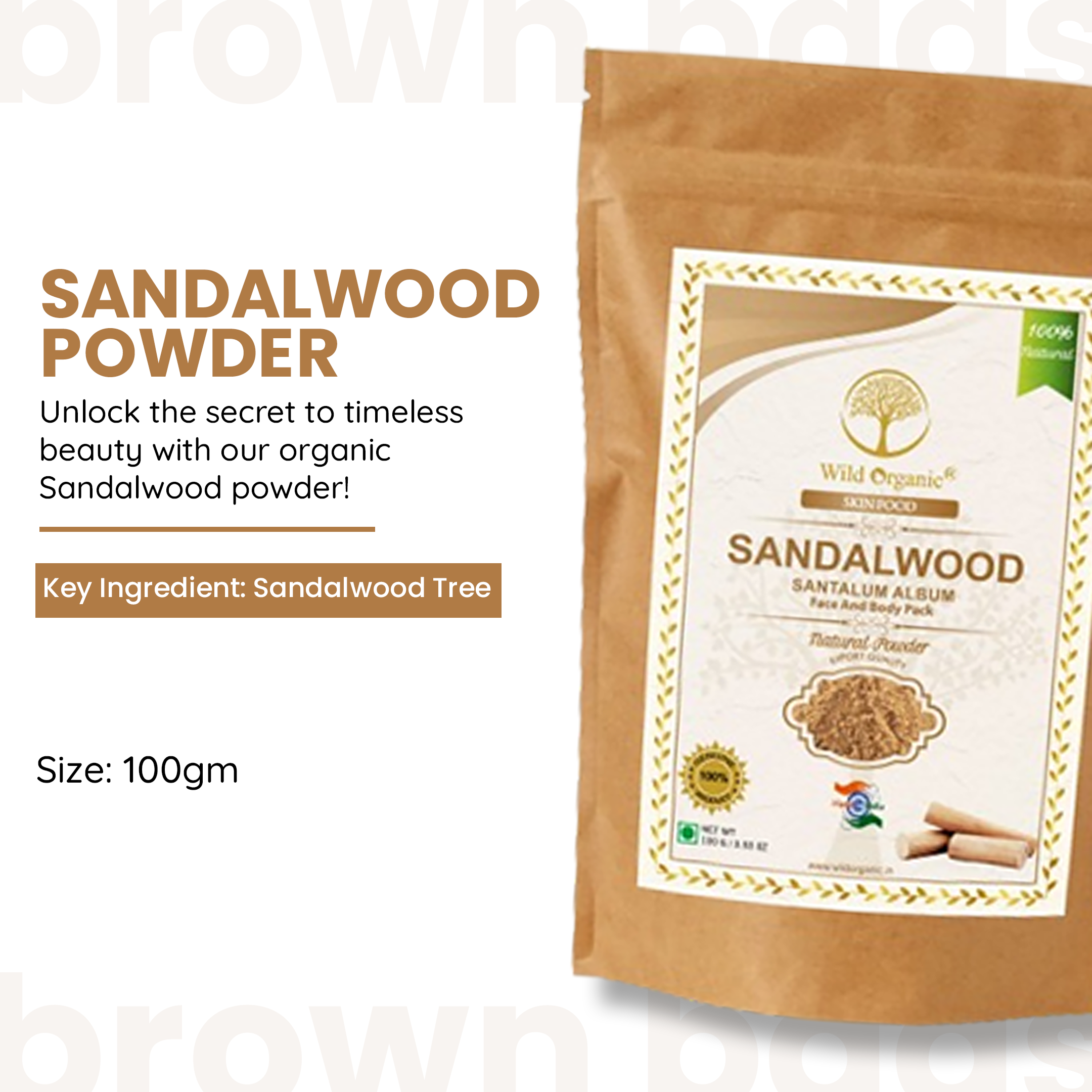 100% Natural & Pure Sandalwood Powder For Skin Online (100gm) and ...