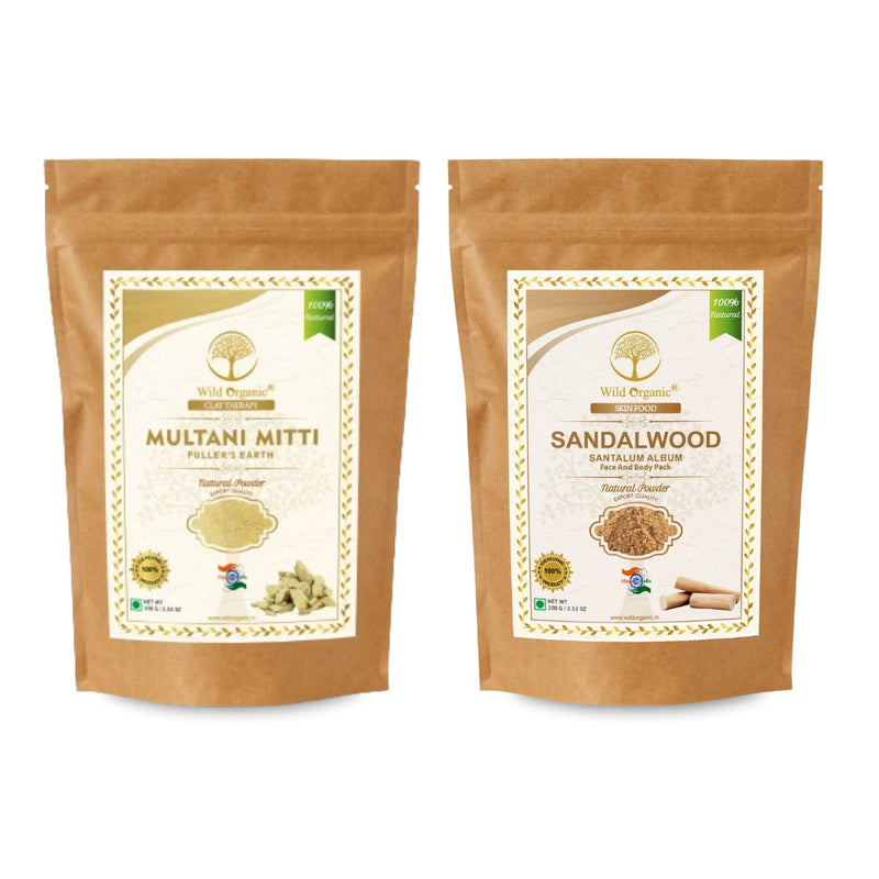 INSTANT GLOW COMBO - Multani Mitti and Sandalwood Powder