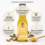 Wild Organic Argan Oil -100% Pure Cold Pressed Moroccan Oil for Hair, Beard & Skin | Natural Moisturizer- 100ml