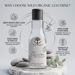 Wild Organic Vegetable Glycerine for Skin & Hair | 100% Pure Unscented Plant Based Glycerin | Deep Moisturizing Hydrating Liquid | Chemical Free