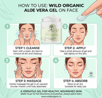 Wild Organic 100% Pure Aloe Vera Gel for Face, Skin & Hair | Deep Hydration | Soothes Sunburn | Moisturizes Dry Skin | Helps Reduce Acne & Blemishes | Natural Multipurpose Aloe Gel | 400g